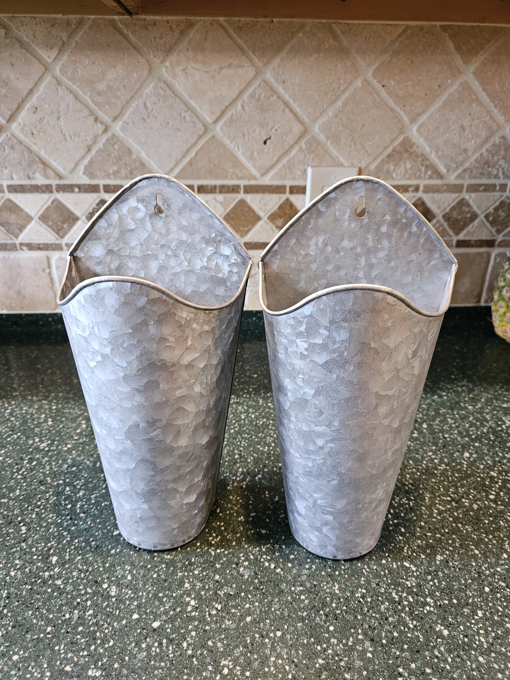 Galvanized Metal Decorative Wall Sconces - Set of 2